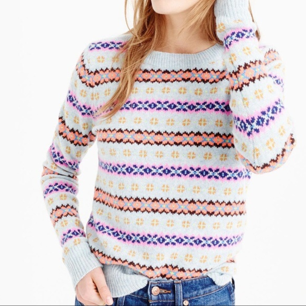 J. Crew Lambswool Multicolour Fair Isle Sweater